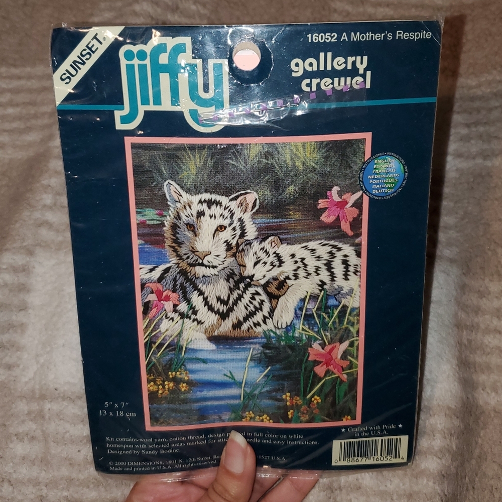5 for $25 | NWT Vintage Sunset Jiffy Tiger Cross Stitch Kit - A Mother's Respite